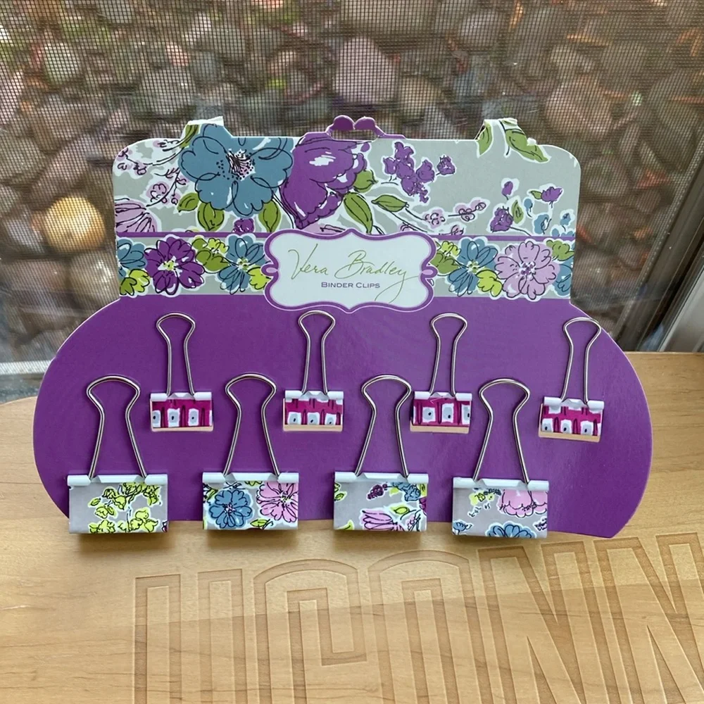 Vera Bradley Binder Clips in Purple (8) - Picture 2 of 7